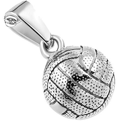 BlackAmazement Pendentif en acier inoxydable pour handball, volleyball, football, collier en cuir argenté et doré pour homme et femme, 12 mm (Gold), 11,3 mm (Silber), Acier inoxydable - Publicité BlackAmazement Pendentif en acier inoxydable pour handball, volleyball, football, collier en cuir argenté et doré pour homme et femme, 12 mm (Gold), 11,3 mm (Silber), Acier inoxydable - Publicité