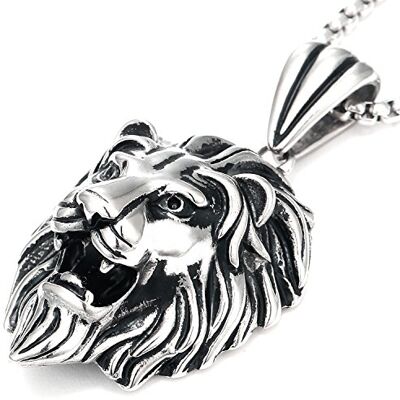 DonDon Collier Homme avec Pendentif Lion en Acier Inoxydable dans Une Pochette en Velours - Publicité DonDon Collier Homme avec Pendentif Lion en Acier Inoxydable dans Une Pochette en Velours - Publicité