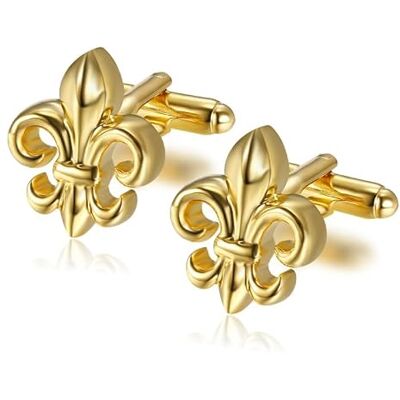 BOBIJOO JEWELRY Paire Boutons de Manchette Fleur de Lys Doré Or Fin Accessoire Homme Royaliste - Publicité BOBIJOO JEWELRY Paire Boutons de Manchette Fleur de Lys Doré Or Fin Accessoire Homme Royaliste - Publicité