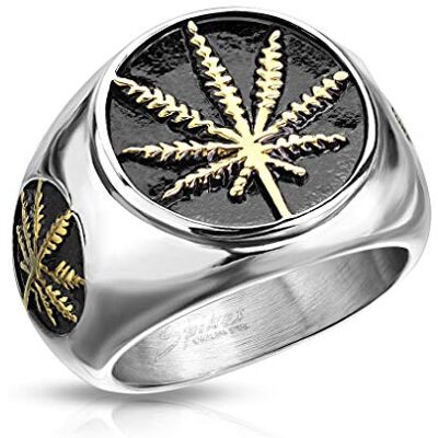 BlackAmazement Bague en acier inoxydable 316L Feuille de chanvre Pot Feuille Weed 60-73 Argent/Or Noir Homme, Acier inoxydable - Publicité BlackAmazement Bague en acier inoxydable 316L Feuille de chanvre Pot Feuille Weed 60-73 Argent/Or Noir Homme, Acier inoxydable - Publicité