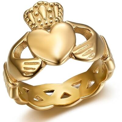 BOBIJOO Jewelry Bague Claddagh Coeur Amour Amitié Irlande Femme Acier Inoxydable Or Doré Plaqué 56 (7 US) - Publicité BOBIJOO Jewelry Bague Claddagh Coeur Amour Amitié Irlande Femme Acier Inoxydable Or Doré Plaqué 56 (7 US) - Publicité