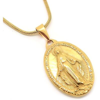 BOBIJOO Jewelry Collier Médaillon Vierge Miraculeuse Marie Acier Doré Or Fin - Publicité BOBIJOO Jewelry Collier Médaillon Vierge Miraculeuse Marie Acier Doré Or Fin - Publicité