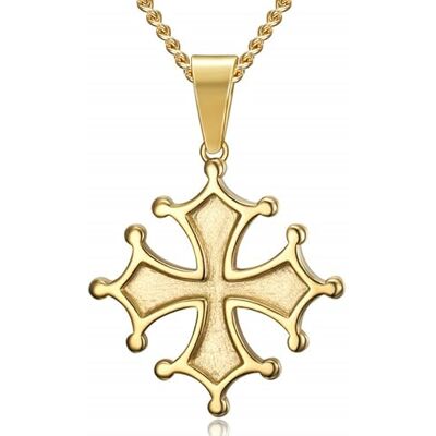 BOBIJOO Jewelry Pendentif Collier Homme Croix Occitane Cathare Toulouse Languedoc Acier Inoxydable Or Doré Plaqué - Publicité BOBIJOO Jewelry Pendentif Collier Homme Croix Occitane Cathare Toulouse Languedoc Acier Inoxydable Or Doré Plaqué - Publicité
