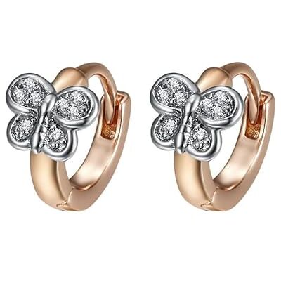 BOBIJOO Jewelry petite paire de Boucles Oreilles Papillon Enfant Bébé Fille Rose Or Argent Créoles Faux diamants - Publicité BOBIJOO Jewelry petite paire de Boucles Oreilles Papillon Enfant Bébé Fille Rose Or Argent Créoles Faux diamants - Publicité