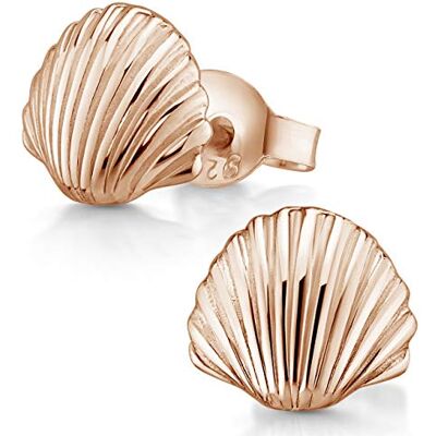 MATERIA by Matthias Wagner Petites boucles d'oreilles coquillage en argent 925 plaqué or rose, style marin #SO-415-Rose - Publicité MATERIA by Matthias Wagner Petites boucles d'oreilles coquillage en argent 925 plaqué or rose, style marin #SO-415-Rose - Publicité