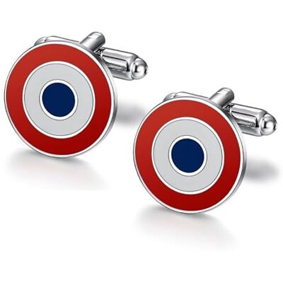 BOBIJOO Jewelry Paire de Boutons de Manchette Cocarde France Drapeau Email - Publicité BOBIJOO Jewelry Paire de Boutons de Manchette Cocarde France Drapeau Email - Publicité