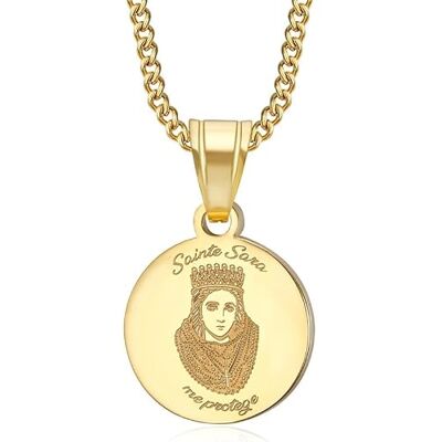 BOBIJOO Jewelry Petit Pendentif médaille Ronde 18mm Sainte Sara Gitan Acier Inoxydable doré Or Fin Chaîne 45cm - Publicité BOBIJOO Jewelry Petit Pendentif médaille Ronde 18mm Sainte Sara Gitan Acier Inoxydable doré Or Fin Chaîne 45cm - Publicité