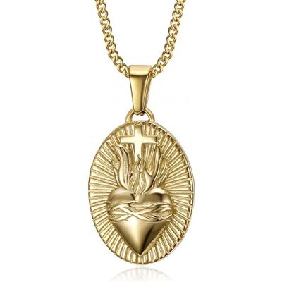 BOBIJOO Jewelry Pendentif Coeur du Christ Collier Femme Acier Inoxydable Or - Publicité BOBIJOO Jewelry Pendentif Coeur du Christ Collier Femme Acier Inoxydable Or - Publicité