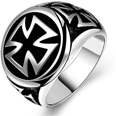BlackAmazement Bague en acier inoxydable 316L Motif croix de fer Argent Noir, acier inoxydable, - Publicité BlackAmazement Bague en acier inoxydable 316L Motif croix de fer Argent Noir, acier inoxydable, - Publicité