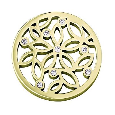 Quiges Or Acier Inoxydable Grand 33mm Coin Pièce de Monnaie Fleurs Motif pour Collier Pendentif Interchangeable - Publicité Quiges Or Acier Inoxydable Grand 33mm Coin Pièce de Monnaie Fleurs Motif pour Collier Pendentif Interchangeable - Publicité