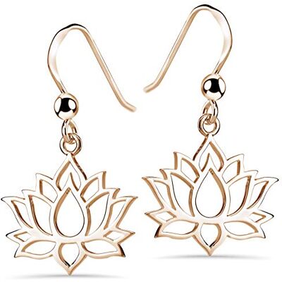 MATERIA by Matthias Wagner Boucles d'oreilles en forme de fleur de lotus, plaquées or rose, en argent sterling 925, or jaune #SO-73-Rose - Publicité MATERIA by Matthias Wagner Boucles d'oreilles en forme de fleur de lotus, plaquées or rose, en argent sterling 925, or jaune #SO-73-Rose - Publicité