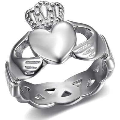 BOBIJOO Jewelry Bague Claddagh Coeur Amour Amitié Irlande Femme Acier Inoxydable Argenté 63 (10 US) - Publicité BOBIJOO Jewelry Bague Claddagh Coeur Amour Amitié Irlande Femme Acier Inoxydable Argenté 63 (10 US) - Publicité