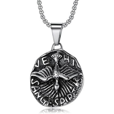 BOBIJOO Jewelry Pendentif Collier Médaille du Saint Esprit Colombe Veni Sancte Spiritus Acier + Chaîne - Publicité BOBIJOO Jewelry Pendentif Collier Médaille du Saint Esprit Colombe Veni Sancte Spiritus Acier + Chaîne - Publicité