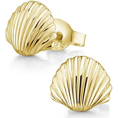 MATERIA by Matthias Wagner Petites boucles d'oreilles coquillage en argent 925 plaqué or, style marin #SO-415-Gold - Publicité MATERIA by Matthias Wagner Petites boucles d'oreilles coquillage en argent 925 plaqué or, style marin #SO-415-Gold - Publicité