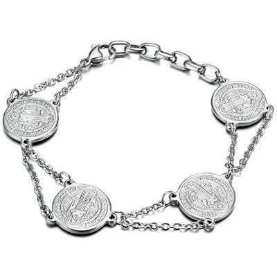 BOBIJOO Jewelry Bracelet Femme Médaille Saint-Benoît Acier Inoxydable 316L Protection Démon Exorcisme - Publicité BOBIJOO Jewelry Bracelet Femme Médaille Saint-Benoît Acier Inoxydable 316L Protection Démon Exorcisme - Publicité