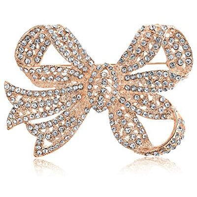 Bling Jewelry Broche Écharpe Nœud Ruban Filigrane Déclaration Grande Mode Nuptiale Cristal Scintillant Blanc Hiver Mariage Style Vintage Victorien Plaqué Rose Pour Femmes - Publicité Bling Jewelry Broche Écharpe Nœud Ruban Filigrane Déclaration Grande Mode Nuptiale Cristal Scintillant Blanc Hiver Mariage Style Vintage Victorien Plaqué Rose Pour Femmes - Publicité