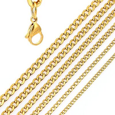 DonDon Collier Homme en Acier Inoxydable chaîne à maillons Maille gourmette Couleur doré Longueur 52 cm Largeur 0,6 cm - Publicité DonDon Collier Homme en Acier Inoxydable chaîne à maillons Maille gourmette Couleur doré Longueur 52 cm Largeur 0,6 cm - Publicité