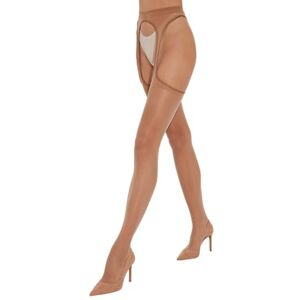 Fiore Collant ouvert femme effet porte-Jaretelles sexy en voile 20 DEN soyeux – S, M, L, XL Tan T3 - Publicité Fiore Collant ouvert femme effet porte-Jaretelles sexy en voile 20 DEN soyeux – S, M, L, XL Tan T3 - Publicité