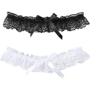COACOM 2 pièces Jarretières pour femmes, jarretières de mariée, jarretières en dentelle, jarretières à lacets, Idéal pour mascarade, cosplay, mariage (Noir et blanc) - Publicité COACOM 2 pièces Jarretières pour femmes, jarretières de mariée, jarretières en dentelle, jarretières à lacets, Idéal pour mascarade, cosplay, mariage (Noir et blanc) - Publicité