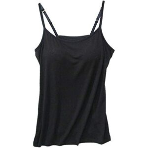 ausuky Camisole pour femme à bretelles réglables avec soutien-gorge intégré sans manches, couleur pure, Noir , XL - Publicité ausuky Camisole pour femme à bretelles réglables avec soutien-gorge intégré sans manches, couleur pure, Noir , XL - Publicité