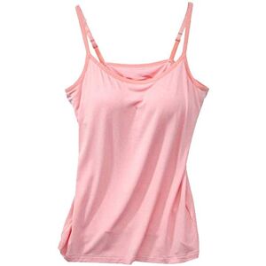 ausuky Camisole pour femme à bretelles réglables avec soutien-gorge intégré sans manches, couleur pure, rose, M - Publicité ausuky Camisole pour femme à bretelles réglables avec soutien-gorge intégré sans manches, couleur pure, rose, M - Publicité