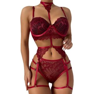QKEPCY Lingerie et Vêtements Sexy Haute Élasticité Jarretelles Dentelle Soutien Gorge et Culotte Élégant et Charmant Bretelles Réglables pour Lune de Miel Saint Valentin (Rouge/S) - Publicité QKEPCY Lingerie et Vêtements Sexy Haute Élasticité Jarretelles Dentelle Soutien Gorge et Culotte Élégant et Charmant Bretelles Réglables pour Lune de Miel Saint Valentin (Rouge/S) - Publicité