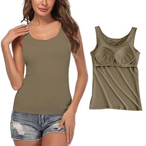 STARBILD Débardeurs pour Femmes avec Soutien-Gorge intégré Débardeur de Yoga sans Manches Haut Camisoles rembourrées de Base Vert 2XL - Publicité STARBILD Débardeurs pour Femmes avec Soutien-Gorge intégré Débardeur de Yoga sans Manches Haut Camisoles rembourrées de Base Vert 2XL - Publicité