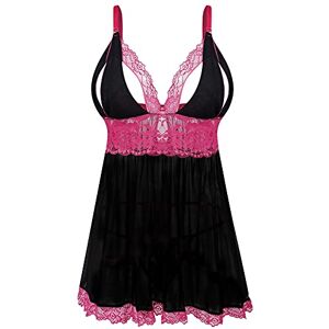 EVELIFE Femme Babydoll Ensemble Lingerie Grande Taille Dentelle Chemise Vêtement de Nuit Sexy Robe avec G-String(Noir L) - Publicité EVELIFE Femme Babydoll Ensemble Lingerie Grande Taille Dentelle Chemise Vêtement de Nuit Sexy Robe avec G-String(Noir L) - Publicité