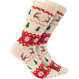 BRUBAKER Chaussettes de Noël pour Femmes et Hommes Motifs de Noël Beige Chaussettes en Coton Noël Taille 35-41 - Publicité BRUBAKER Chaussettes de Noël pour Femmes et Hommes Motifs de Noël Beige Chaussettes en Coton Noël Taille 35-41 - Publicité