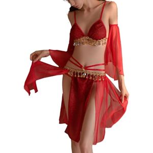 KONFEN Femme Sexy Ensemble de Lingerie, Ensemble sous-Vêtements Babydoll, Porte Jarretelles Soutien-Gorge et Culotte Nuisette, Tenue de Nuit pour Femmes, Taille Unique, Rouge - Publicité KONFEN Femme Sexy Ensemble de Lingerie, Ensemble sous-Vêtements Babydoll, Porte Jarretelles Soutien-Gorge et Culotte Nuisette, Tenue de Nuit pour Femmes, Taille Unique, Rouge - Publicité