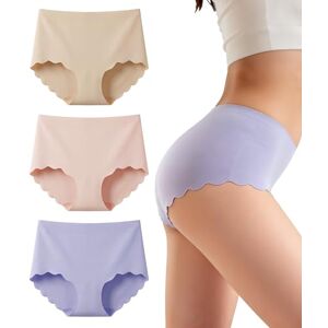 Gladbecke sous-Vêtements Femme Respirants Slip Hipster Panties Confortable Ensemble Femme Sexy Multipack, Violet Clair/Rose Clair/Abricot (Lot de 3 L) - Publicité Gladbecke sous-Vêtements Femme Respirants Slip Hipster Panties Confortable Ensemble Femme Sexy Multipack, Violet Clair/Rose Clair/Abricot (Lot de 3 L) - Publicité