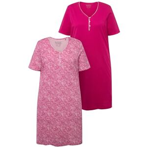Ulla Popken Bigshirt, 2er-Pack, Zierkanten, Halbarm Chemise de Nuit, Fuchsia, 42-44 Femmes - Publicité Ulla Popken Bigshirt, 2er-Pack, Zierkanten, Halbarm Chemise de Nuit, Fuchsia, 42-44 Femmes - Publicité