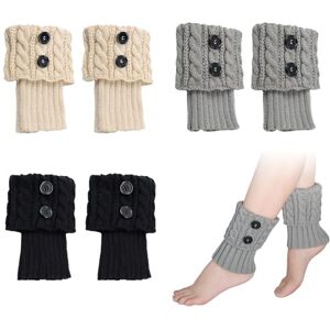 Vernerth 3 Paires Guêtres Femme Chaudes en Laine et Acrylique Jambières Élastiques Confortables pour Hiver, Noir/Beige/Gris, Accessoire Mode pour Femmes et Filles - Publicité Vernerth 3 Paires Guêtres Femme Chaudes en Laine et Acrylique Jambières Élastiques Confortables pour Hiver, Noir/Beige/Gris, Accessoire Mode pour Femmes et Filles - Publicité