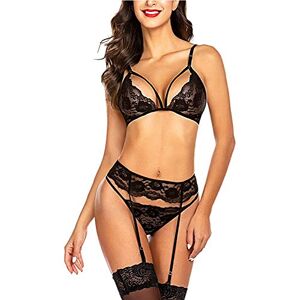 VicSec Lingerie Sexy Jarretelles et collants pour Femme, 4 pièces Sous-vêtements de nuit Ensemble dentelle florale avec soutien-gorge Soutien-gorge, Chaussettes hautes, jarretière et string, Noir , - Publicité VicSec Lingerie Sexy Jarretelles et collants pour Femme, 4 pièces Sous-vêtements de nuit Ensemble dentelle florale avec soutien-gorge Soutien-gorge, Chaussettes hautes, jarretière et string, Noir , - Publicité
