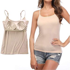 STARBILD Camisole Femme débardeur avec Soutien-Gorge intégré Débardeur de en Yoga Gilet rembourré à Bretelles Ajustables Beige S - Publicité STARBILD Camisole Femme débardeur avec Soutien-Gorge intégré Débardeur de en Yoga Gilet rembourré à Bretelles Ajustables Beige S - Publicité