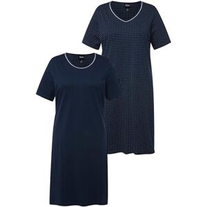 Ulla Popken 2Pcs, Bigshirts, Simple and Dots Chemise, Bleu Nuit, 48-50 Femme - Publicité Ulla Popken 2Pcs, Bigshirts, Simple and Dots Chemise, Bleu Nuit, 48-50 Femme - Publicité