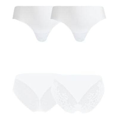WELL Lot de 2 Slips Duo Magique en Modal Blanc 36/38 - Publicité WELL Lot de 2 Slips Duo Magique en Modal Blanc 36/38 - Publicité