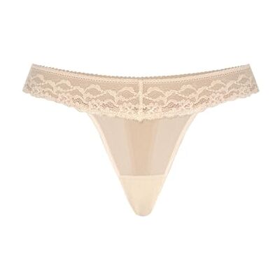 Teyli String Classiques pour Femmes – élégants, légers et Confortables, mettant subtilement en Valeur la Silhouette, en Maille avec Une Touche de Dentelle. Beige L - Publicité Teyli String Classiques pour Femmes – élégants, légers et Confortables, mettant subtilement en Valeur la Silhouette, en Maille avec Une Touche de Dentelle. Beige L - Publicité