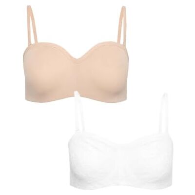 Marks & Spencer Soutiens-Gorge Bandeau Armatures Dentelle Jasmine Femme Lot de 2 - Publicité Marks & Spencer Soutiens-Gorge Bandeau Armatures Dentelle Jasmine Femme Lot de 2 - Publicité