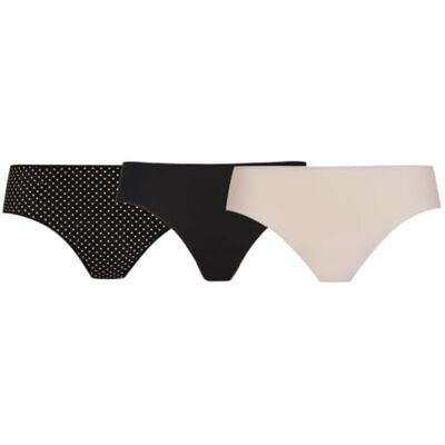 WELL Lot de 3 Slips Trio Fantaisie Micro Pois/Noir/Poudre 36/38 - Publicité WELL Lot de 3 Slips Trio Fantaisie Micro Pois/Noir/Poudre 36/38 - Publicité