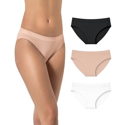 Risalti Culotte sans Couture Femme en Bambou Lot de 3 Slip Femme Invisible Elastique en Fibre de Bambou, Seamless Underwear Respirante et Hypoallergenique Made in Italy - Publicité Risalti Culotte sans Couture Femme en Bambou Lot de 3 Slip Femme Invisible Elastique en Fibre de Bambou, Seamless Underwear Respirante et Hypoallergenique Made in Italy - Publicité
