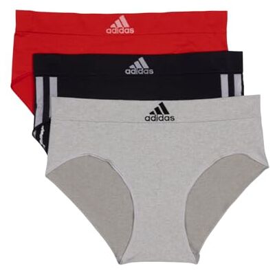 Adidas Lot de 3 Slips sans Couture pour Femme, Noir/Mhg/Vivdred, L - Publicité Adidas Lot de 3 Slips sans Couture pour Femme, Noir/Mhg/Vivdred, L - Publicité