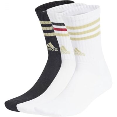 Adidas 3Stripes Cushioned Sportswear Crew Socks 3 Pair Pack, Chaussettes ras du cou Mixte, white/black/white/team sand, - Publicité Adidas 3Stripes Cushioned Sportswear Crew Socks 3 Pair Pack, Chaussettes ras du cou Mixte, white/black/white/team sand, - Publicité