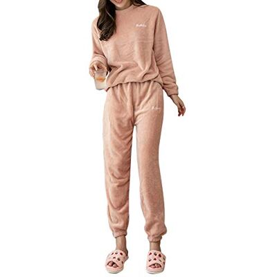 Minetom Femme Pyjama Ensemble Hiver Manche Longue Chaud Doux Toison Polaire Vêtements de Nuit Intérieur Deux Pièces Tops et Pantalon A Rose 38 - Publicité Minetom Femme Pyjama Ensemble Hiver Manche Longue Chaud Doux Toison Polaire Vêtements de Nuit Intérieur Deux Pièces Tops et Pantalon A Rose 38 - Publicité