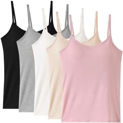 AOOPOO Lot de 5 Camisole Femme Débardeur avec Soutien-Gorge Intégré Caraco Débardeur à Bretelles Spaghetti Réglables Gilet Rembourré Camisole Top T-Shirt sans Manches pour Femme et Fille - Publicité AOOPOO Lot de 5 Camisole Femme Débardeur avec Soutien-Gorge Intégré Caraco Débardeur à Bretelles Spaghetti Réglables Gilet Rembourré Camisole Top T-Shirt sans Manches pour Femme et Fille - Publicité