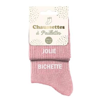 STC Chaussettes paillettes duo jolie bichette Rose Taille 36/42 - Publicité STC Chaussettes paillettes duo jolie bichette Rose Taille 36/42 - Publicité