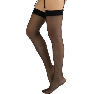 CALZITALY Bas pour Porte-Jarretelles femme, Bas fin S, M, L, XL, 2XL, 3XL, 4XL Noir, Naturel, Blanc, Ivoire 15 DEN Made in Italy (3XL, Noir) - Publicité CALZITALY Bas pour Porte-Jarretelles femme, Bas fin S, M, L, XL, 2XL, 3XL, 4XL Noir, Naturel, Blanc, Ivoire 15 DEN Made in Italy (3XL, Noir) - Publicité