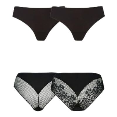 WELL Lot de 2 Slips Duo Magique en Modal Noir 36/38 - Publicité WELL Lot de 2 Slips Duo Magique en Modal Noir 36/38 - Publicité