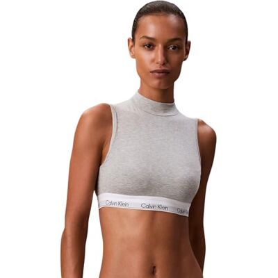 Calvin Klein Brassière Femme Lightly Lined avec Col Cheminée, Gris (Grey Heather), M - Publicité Calvin Klein Brassière Femme Lightly Lined avec Col Cheminée, Gris (Grey Heather), M - Publicité
