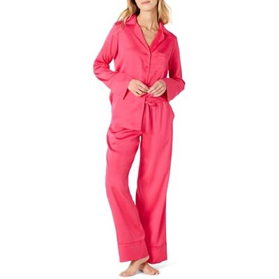 Amazon Essentials Ensemble Haut et Bas de Pyjama en Satin Femme, Rose Incandescent, M - Publicité Amazon Essentials Ensemble Haut et Bas de Pyjama en Satin Femme, Rose Incandescent, M - Publicité